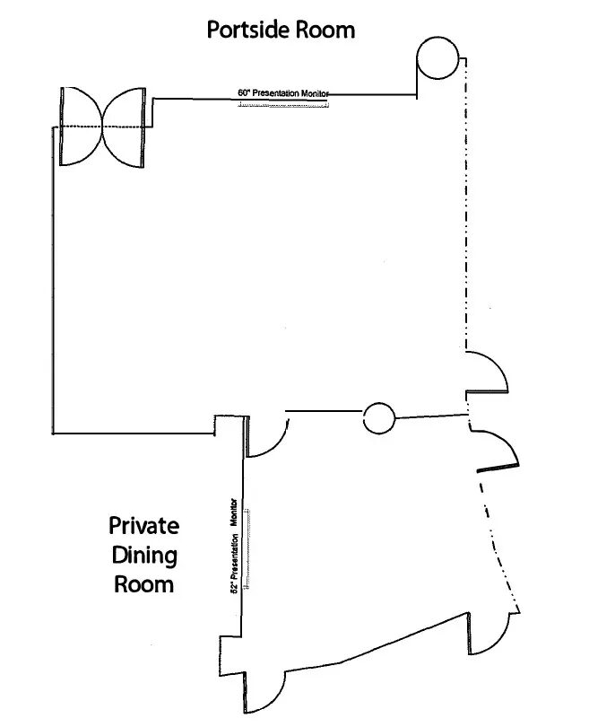 Portside Room and Private Dining Room floor plan