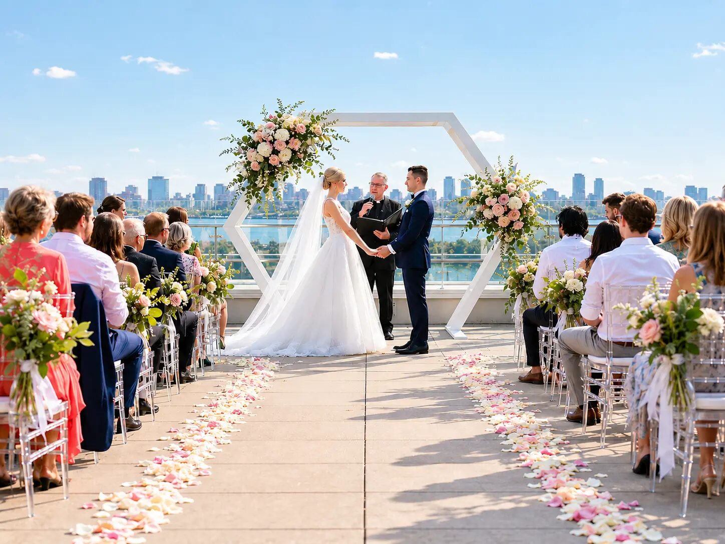 Wedding reception celebration at Pinnacle Hotel at the Pier, North Vancouver