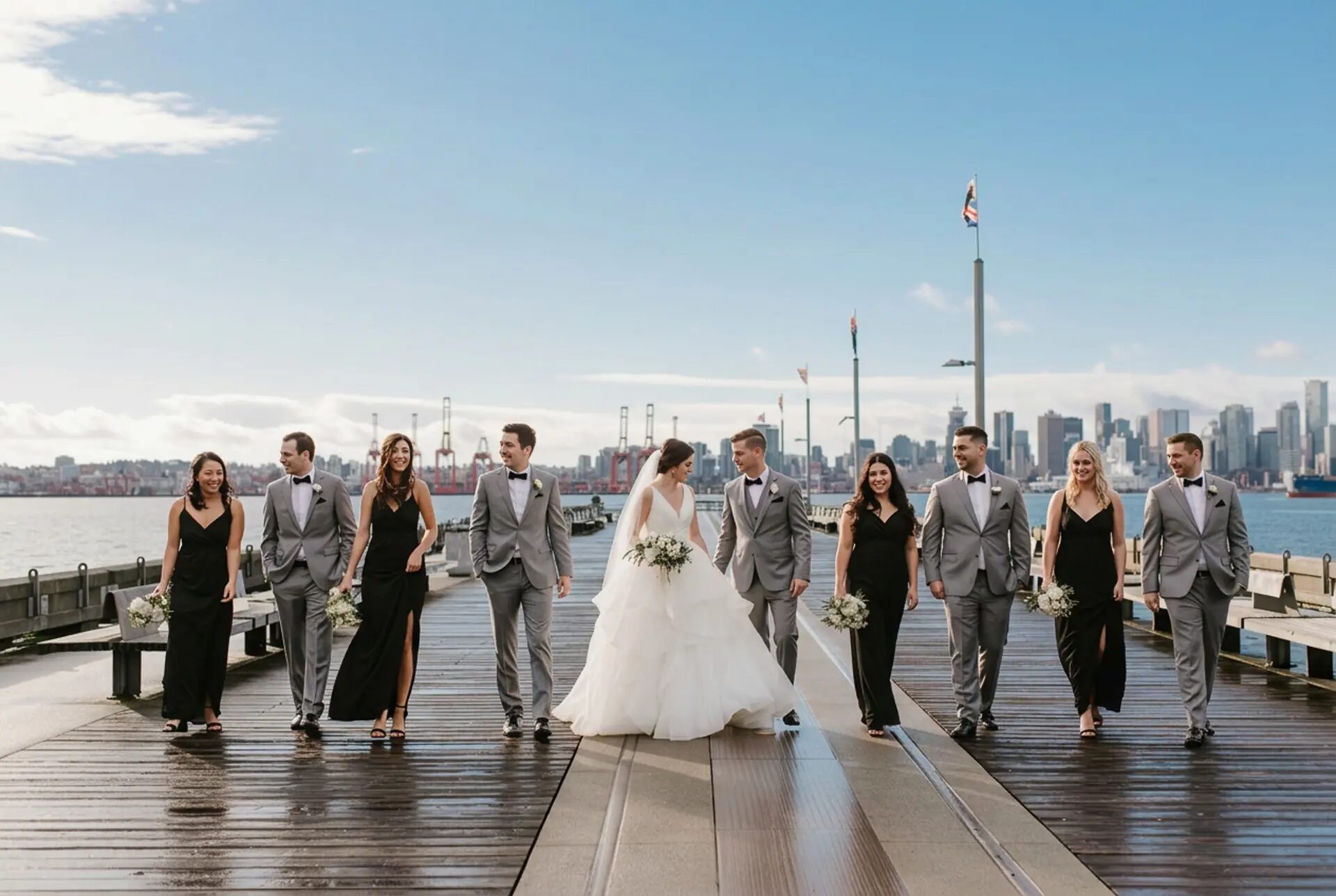 Waterfront wedding setting at Pinnacle Hotel at the Pier in North Vancouver